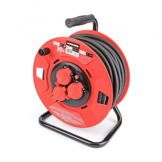 Extensão Elétrica, IP55, Enrolador Plástico, 30m, 3G2,5mm² refª 63889 MADER Extensão Elétrica, IP55, Enrolador Plástico, 30m, 3G2,5mm² refª 63889 MADER