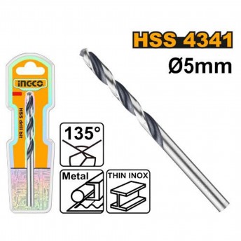 Broca Hss 4341 5Mm refª DBT1200504 INGCO Broca Hss 4341 5Mm refª DBT1200504 INGCO