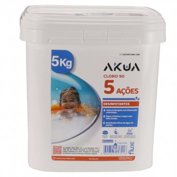 Cloro 90 5 A�oes Tableta 250gr  AKUA 5Kg  ref� FC905AT2505 FLUX