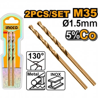 Broca Para Ferro M35 Em Blister 1,5Mm (2 Un) refª DBT01130151 INGCO Broca Para Ferro M35 Em Blister 1,5Mm (2 Un) refª DBT01130151 INGCO