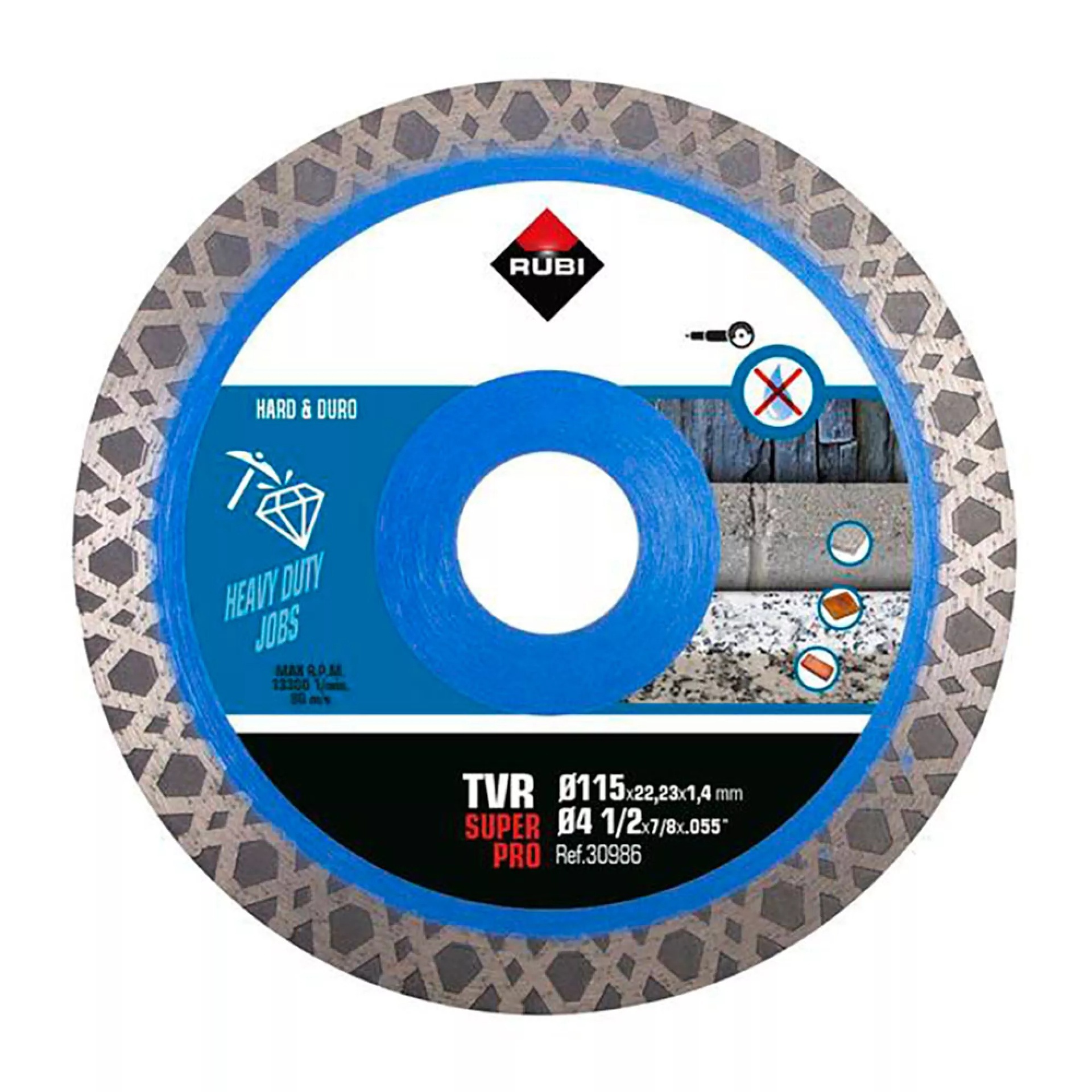 Disco diamante TVR ø115mm SuperPro refª 30986 RUBI
