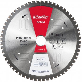 Disco serra circular multimaterial SCMM 250x30mm Z60 ref� 125.0073 MACFER