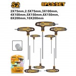 Kit 8 Chaves Hexagonais em T refª HHKT80818 Ingco Kit 8 Chaves Hexagonais em T refª HHKT80818 Ingco