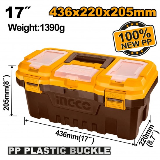 Mala de Ferramentas Plástica C/Fechos Plásticos 436mm refª PBX1701 Ingco Mala de Ferramentas Plástica C/Fechos Plásticos 436mm refª PBX1701 Ingco