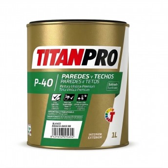 TitanPro P-40 Paredes e Tetos Acetinada Branco 1L refª 5985081 Titan TitanPro P-40 Paredes e Tetos Acetinada Branco 1L refª 5985081 Titan