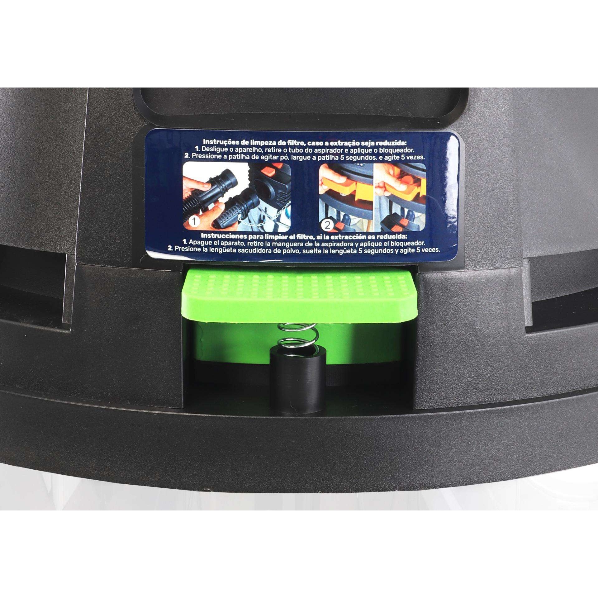 Aspirador Pó / Líquidos, 100L, 3600W, 3 Motores ref. 48464 SAURIUM