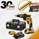 Aparafusadora Painel gesso sem escovas XR 18V + Parafusos em Tira Rosca Fina para painéis de Gesso Aparafusadora Painel gesso sem escovas XR 18V + Parafusos em Tira Rosca Fina para painéis de Gesso