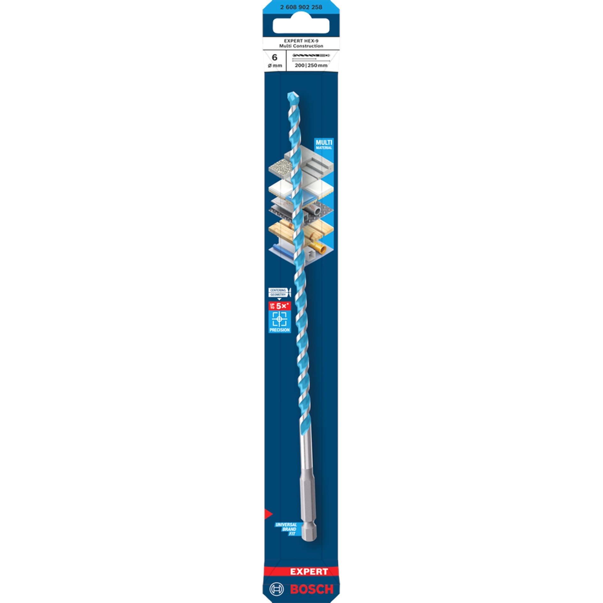 Broca EXPERT HEX-9 Multi Construction, 6x200x250 refª 2608902353 BOSCH