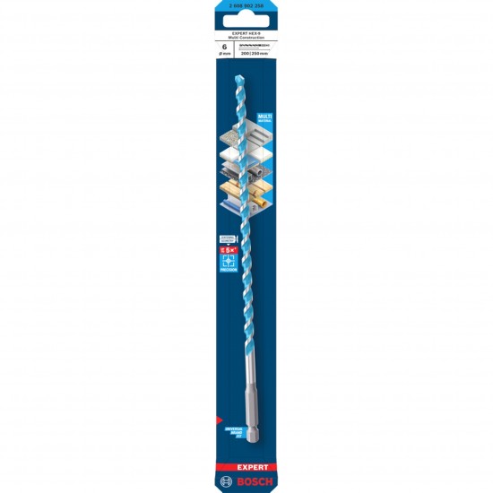 Broca EXPERT HEX-9 Multi Construction, 6x200x250 refª 2608902353 BOSCH Broca EXPERT HEX-9 Multi Construction, 6x200x250 refª 2608902353 BOSCH