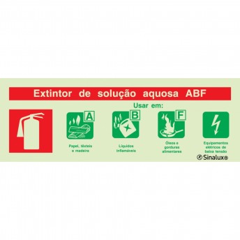 Sinal 24x08 tipo 1 nº P0460 - Agente solução aquosa ABF Sinalux Sinal 24x08 tipo 1 nº P0460 - Agente solução aquosa ABF Sinalux