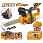 Podadora 20V 30Cm Brushless + 2x Bateria 4,0Ah + Carregador refª CGSLI201262E Ingco Podadora 20V 30Cm Brushless + 2x Bateria 4,0Ah + Carregador refª CGSLI201262E Ingco