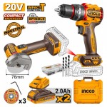 Kit Aparafusadora 20V + Serra 76mm  + 2 Bat 2A + Carregador + mala e acess�rios ref� CKLI20255E IngC