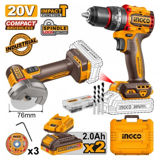 Kit Aparafusadora 20V + Serra 76mm  + 2 Bat 2A + Carregador + mala e acess�rios ref� CKLI20255E IngC