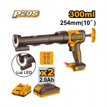 Pistola tubos 300ml + 2 Bat 2A + Carregador ref� CCGLI20021E IngCo