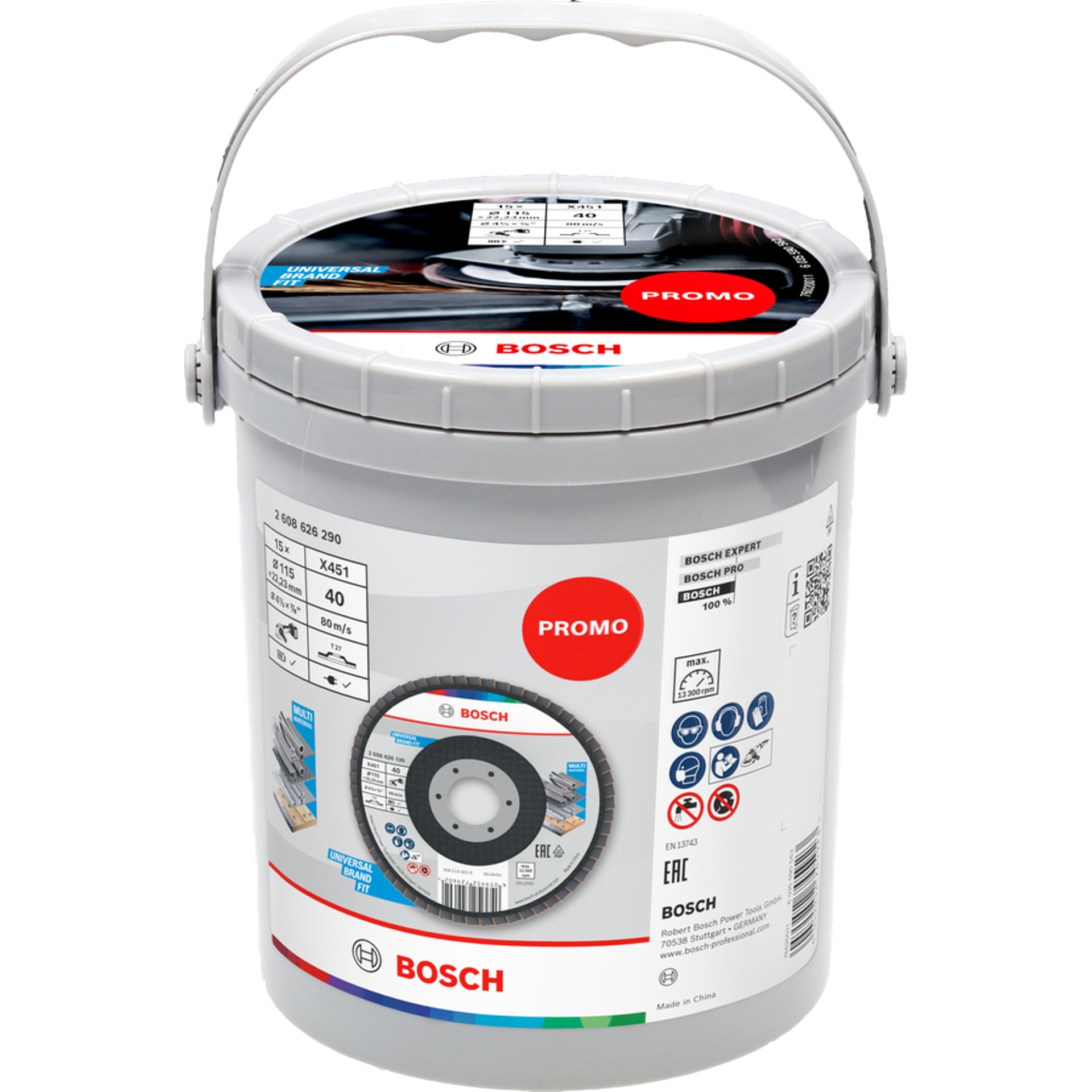 Discos de lamelas Ø125mm GR80 X451 15pç refª 2608626295 BOSCH