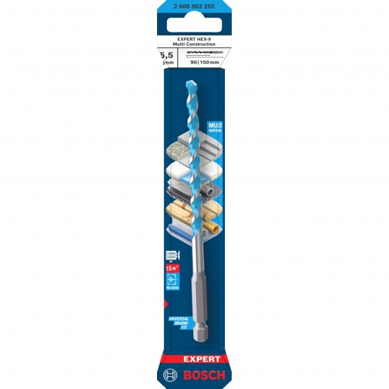 Broca EXPERT HEX-9 Multi Construction, 5,5 x 90 x 150 mm refª 2608902255 BOSCH Broca EXPERT HEX-9 Multi Construction, 5,5 x 90 x 150 mm refª 2608902255 BOSCH