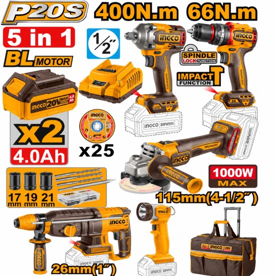 Kit brushless Aparafusadora (CIDLI206681) + Chave impacto (CIWLI20401) + Rebarbadora (CAGLI27153) + Kit brushless Aparafusadora (CIDLI206681) + Chave impacto (CIWLI20401) + Rebarbadora (CAGLI27153) +