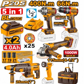 Kit brushless Aparafusadora (CIDLI206681) + Chave impacto (CIWLI20401) + Rebarbadora (CAGLI27153) + Kit brushless Aparafusadora (CIDLI206681) + Chave impacto (CIWLI20401) + Rebarbadora (CAGLI27153) +