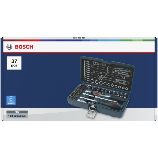 Kit Chaves caixa ¼ c/roquete 37pç refª 1600A03AC7 BOSCH Kit Chaves caixa ¼ c/roquete 37pç refª 1600A03AC7 BOSCH