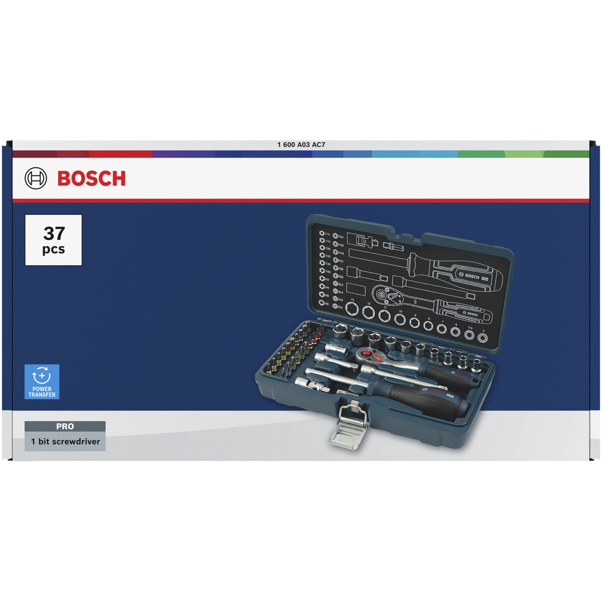 Kit Chaves caixa ¼ c/roquete 37pç refª 1600A03AC7 BOSCH